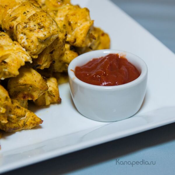 Мини-шашлычки рыбные куриные
